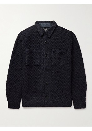 Portuguese Flannel - Herringbone Tweed Overshirt - Men - Blue - XS