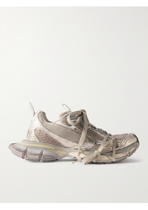 Balenciaga - 3XL Distressed Mesh and Rubber Sneakers - Men - White - EU 39