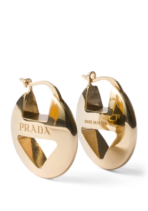 Prada Triangle Hoop Earrings