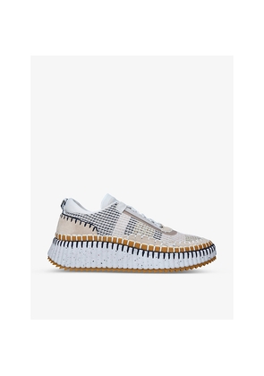Mens Chloe Nama Embroidered Suede and Recycled Mesh Trainers