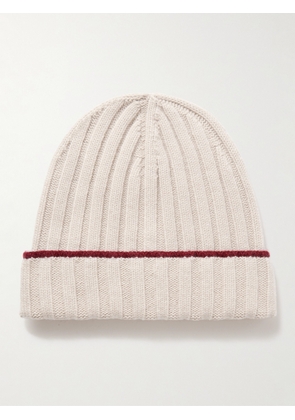 Brunello Cucinelli - Ribbed Cashmere Beanie - Men - Neutrals - M