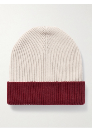 Brunello Cucinelli - Two-Tone Ribbed Cashmere Beanie - Men - Neutrals - M