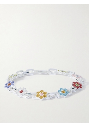 Hatton Labs - Daisy Silver Cubic Zirconia Bracelet - Men - Silver - S