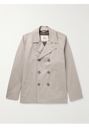 Herno - Dean Double-Breasted Cotton-Gabardine Peacoat - Men - Neutrals - IT 46