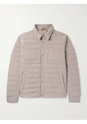 Herno - Quilted Striped Seersucker Down Jacket - Men - Neutrals - IT 48