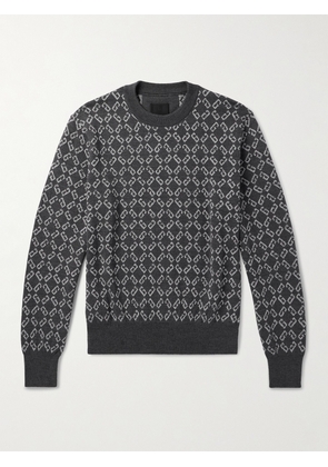 Givenchy - Logo-Jacquard Wool-Blend Sweater - Men - Gray - S