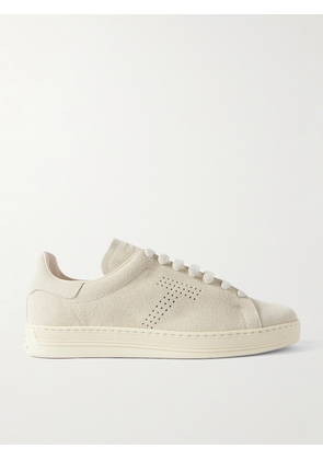 TOM FORD - Warwick Perforated Suede Sneakers - Men - Neutrals - UK 6