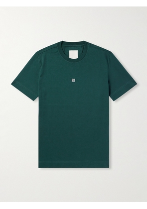 Givenchy - Logo-Embroidered Cotton-Jersey T-Shirt - Men - Green - XS