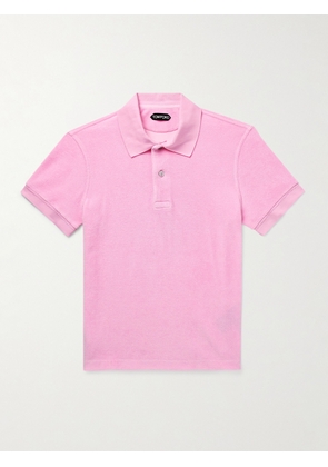 TOM FORD - Slim-Fit Cotton-Blend Terry Polo Shirt - Men - Pink - IT 46