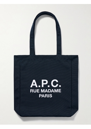 A.P.C. - Rue Madame Logo-Embroidered Canvas Tote Bag - Men - Blue