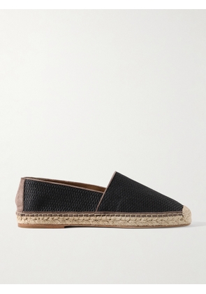 Brunello Cucinelli - Suede-Trimmed Raffia Espadrilles - Men - Black - EU 41