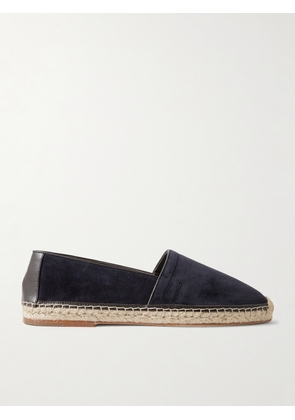 Brunello Cucinelli - Leather-Trimmed Suede Espadrilles - Men - Blue - EU 41