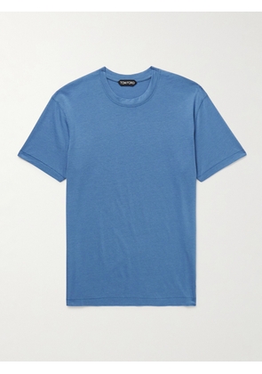 TOM FORD - Slim-Fit Lyocell and Cotton-Blend Jersey T-Shirt - Men - Blue - IT 44