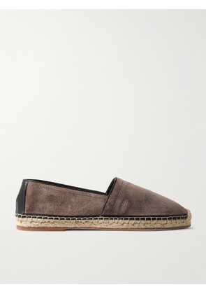 Brunello Cucinelli - Leather-Trimmed Suede Espadrilles - Men - Brown - EU 41