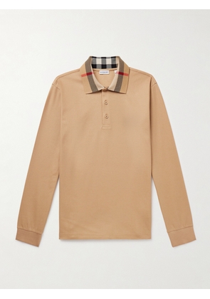 Burberry - Checked Cotton-Piqué Polo Shirt - Men - Neutrals - S