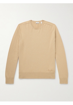 Burberry - Logo-Embroidered Cashmere-Blend Sweater - Men - Neutrals - S