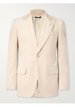 TOM FORD - Shelton Slim-Fit Cotton-Velvet Blazer - Men - Neutrals - IT 48