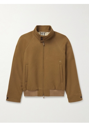 Burberry - Logo-Embroidered Cashmere Harrington Jacket - Men - Brown - IT 46