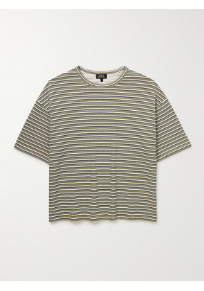 A.P.C. - Bahia Jacquard-Knit Organic Cotton-Blend T-Shirt - Men - Green - XS