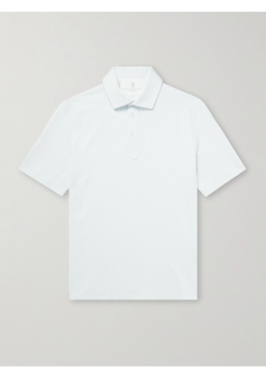 Brunello Cucinelli - Linen and Cotton-Blend Polo Shirt - Men - Blue - S