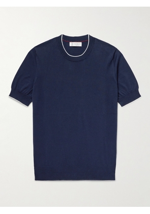 Brunello Cucinelli - Cotton T-Shirt - Men - Blue - IT 46