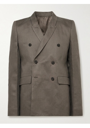 Rick Owens - Double-Breasted Linen-Twill Blazer - Men - Brown - IT 46