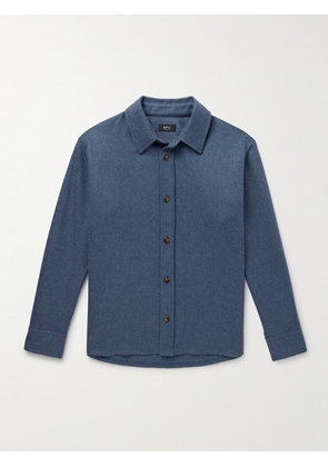 A.P.C. - Bobby Wool-Blend Flannel Shirt - Men - Blue - XS