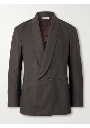 Small Talk - Shawl-Lapel Double-Breasted Cotton-Canvas Suit Jacket - Men - Brown - S