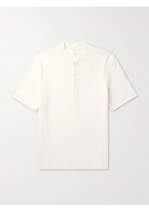 Brunello Cucinelli - Ribbed Cotton and Linen-Blend Henley T-Shirt - Men - White - M
