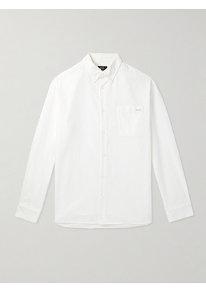 A.P.C. - Mateo Logo-Embroidered Cotton Oxford Shirt - Men - White - XS