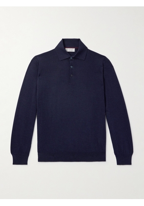 Brunello Cucinelli - Wool and Cashmere-Blend Polo Shirt - Men - Blue - IT 46