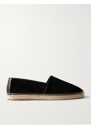 Brunello Cucinelli - Leather-Trimmed Suede Espadrilles - Men - Black - EU 40