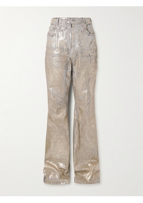 Rick Owens - Bolan Slim-Fit Flared Metallic Megacrust Jeans - Men - Gold - UK/US 30