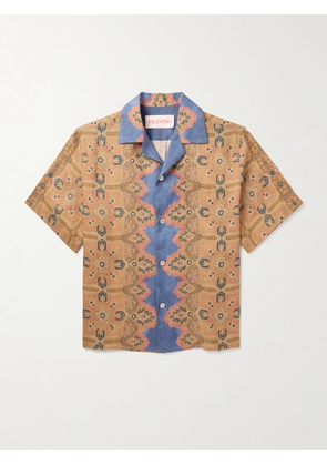 Valentino Garavani - Camp-Collar Printed Linen Shirt - Men - Neutrals - IT 44