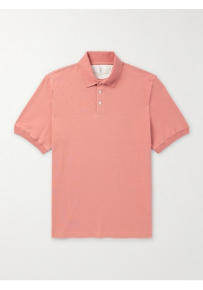 Brunello Cucinelli - Slim-Fit Cotton-Piqué Polo Shirt - Men - Pink - M