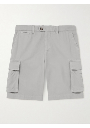 Brunello Cucinelli - Straight-Leg Cotton-Gabardine Cargo Shorts - Men - Gray - IT 44