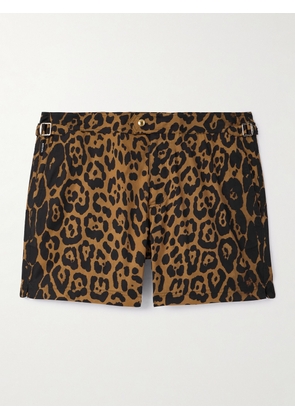 TOM FORD - Slim-Fit Short-Length Leopard-Print Swim Shorts - Men - Animal print - IT 44