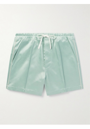 TOM FORD - Straight-Leg Satin Drawstring Shorts - Men - Green - UK/US 30
