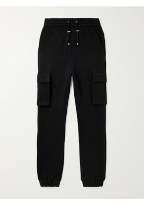 Balmain - Tapered Cotton-Jersey Cargo Sweatpants - Men - Black - S