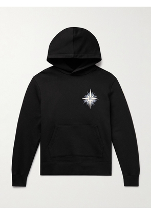 AMIRI - Starburst Logo-Print Cotton-Blend Jersey Hoodie - Men - Black - M