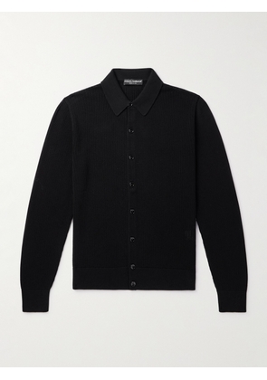 Dolce&Gabbana - Ribbed Cotton Polo Shirt - Men - Black - IT 46