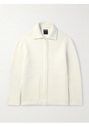 Zegna - Ribbed Wool and Cashmere-Blend Jacket - Men - Neutrals - IT 46
