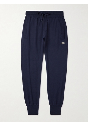 Dolce&Gabbana - Logo-Appliquèd Wool Sweatpants - Men - Blue - IT 46