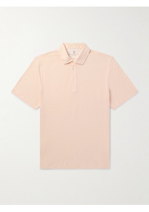 Brunello Cucinelli - Linen and Cotton-Blend Polo Shirt - Men - Orange - M