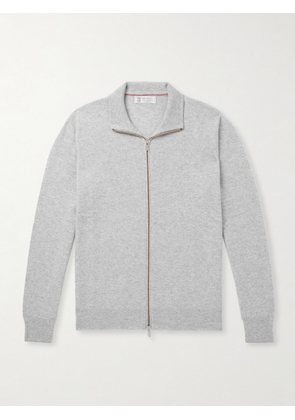 Brunello Cucinelli - Cashmere Zip-Up Sweater - Men - Gray - IT 46