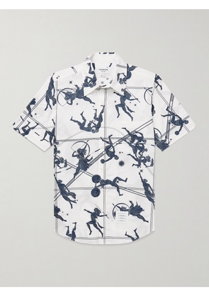Thom Browne - Button-Down Collar Printed Cotton-Poplin Shirt - Men - Blue - 1