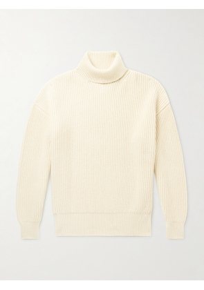 TOM FORD - Ribbed Cotton and Cashmere-Blend Rollneck Sweater - Men - Neutrals - IT 46