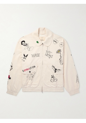 Monitaly - Kardo Printed Embroidered Cotton Jacket - Men - Neutrals - UK/US 38