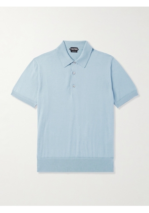 TOM FORD - Slim-Fit Cotton Polo Shirt - Men - Blue - IT 46
