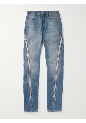 DRKSHDW By Rick Owens - Bolan Banana Wide-Leg Zip-Detailed Waxed Jeans - Men - Blue - UK/US 28